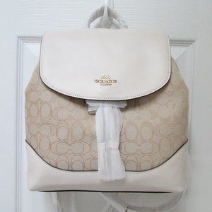 NWT Coach Elle Signature Jacquard Backpack - Tan